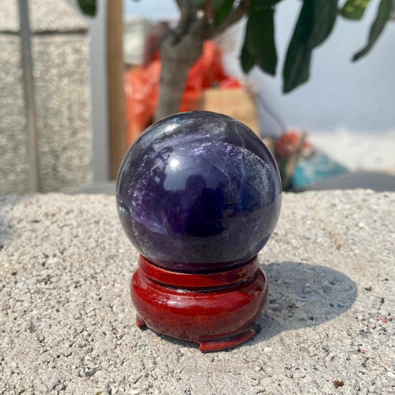 150g Natural Rainbow Fluorite Sphere Quartz Crystal Ball Healing Decor