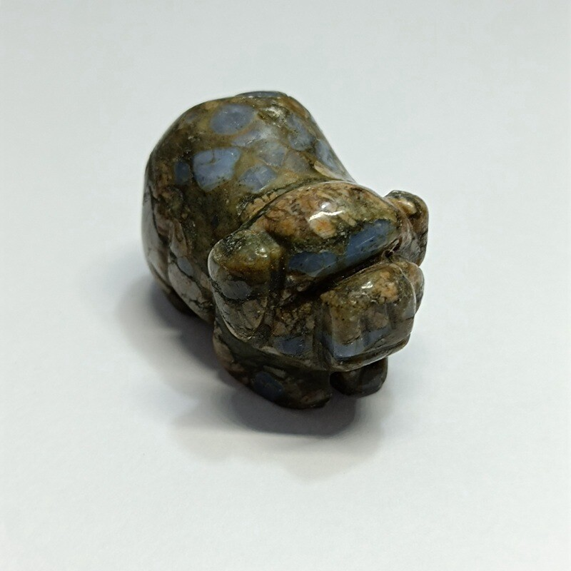 Raw Natural Quartz Crystal Skull Carved Pig Wild Boar Piggy Animal Healing Stone