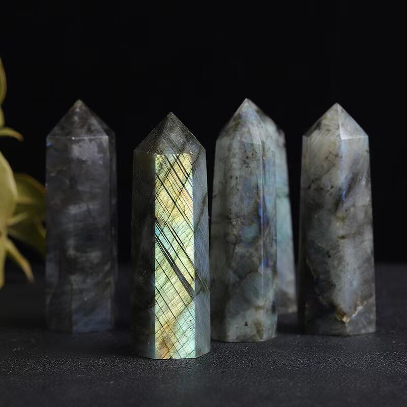 Natural Crystal Point Wand Tower Column Chakra Obelisk Quartz Healing Stone Rock
