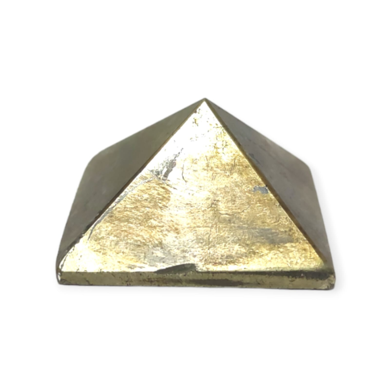 Golden Pyrite 30MM Stone Pyramid EMF Protection Healing Gemstone Reiki Power