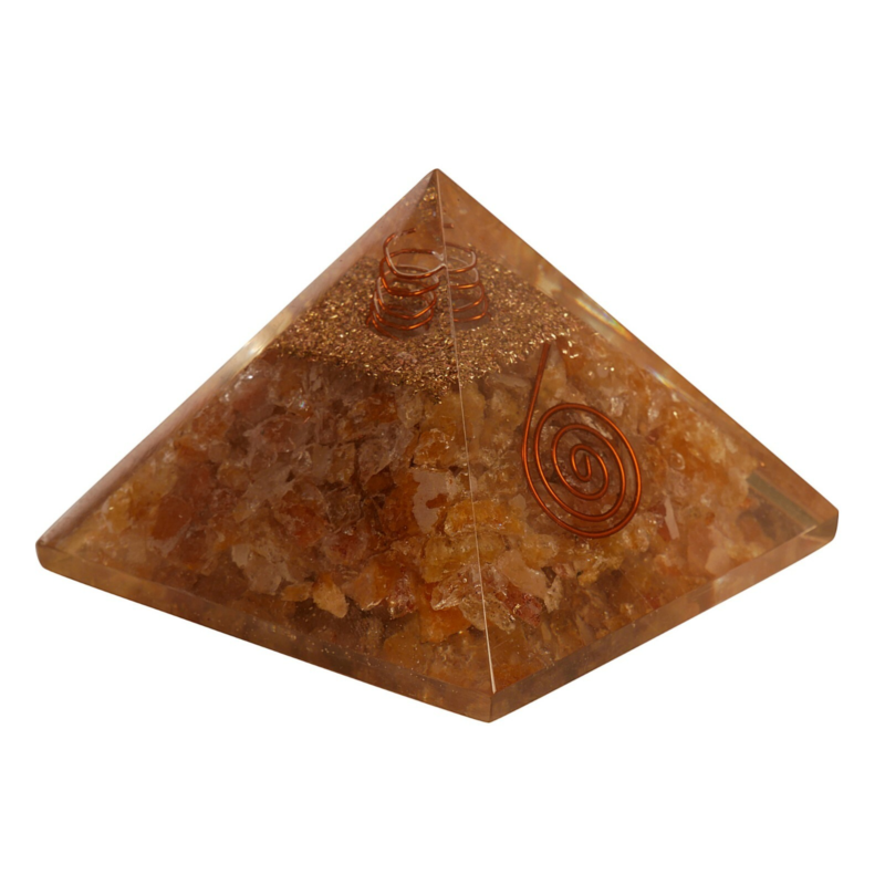 Citrine Orgone Pyramid Stones Healing Crystals Balancing Decor Free Shipping
