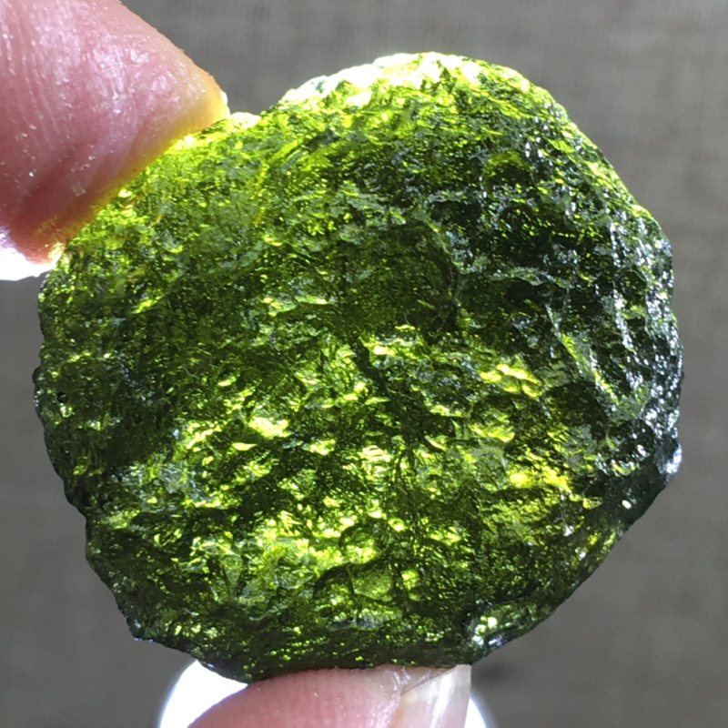 74.1Ct MOLDAVITE From Czech Republic From Meteorite Impact With Chips