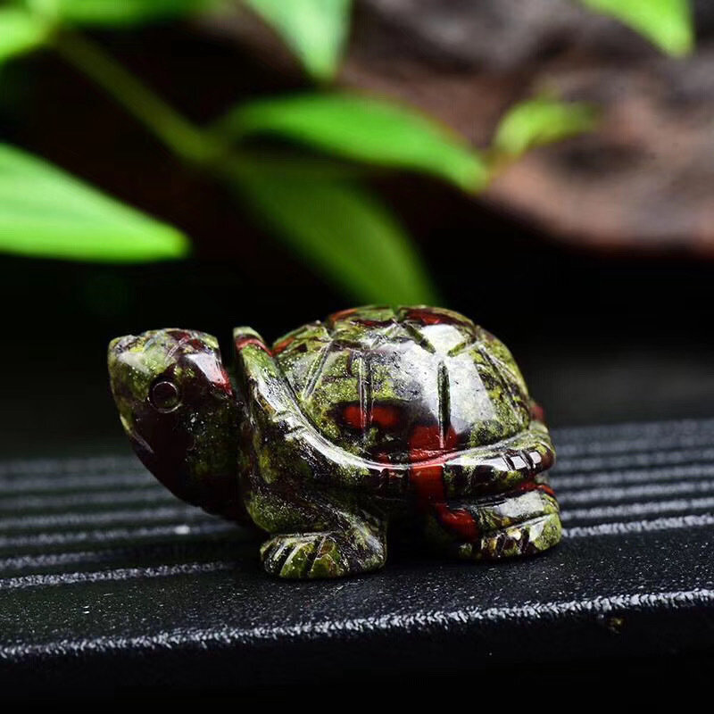 Natural Quartz Crystal Carved Longevity Tortoise Healing Gemstone Animal Turtle