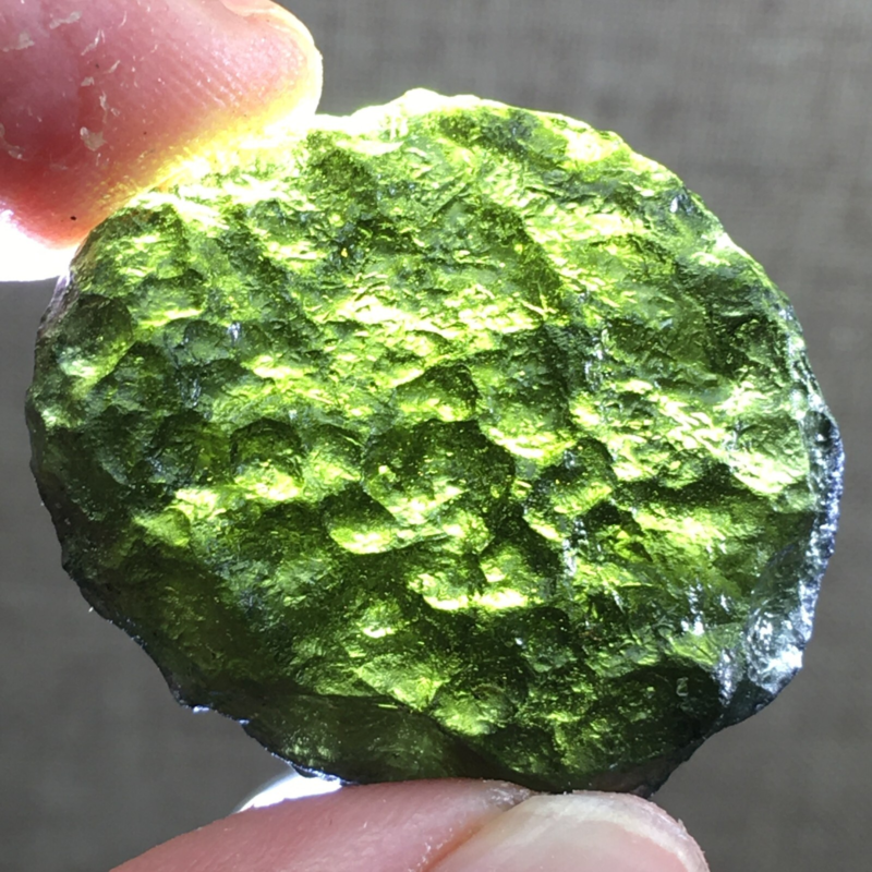 59.2Ct MOLDAVITE From Czech Republic From Meteorite Impact With Chips