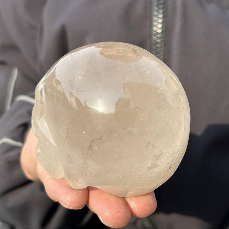 0.41kg Natural clear quartz skull carved Quartz Crystal skull Healing