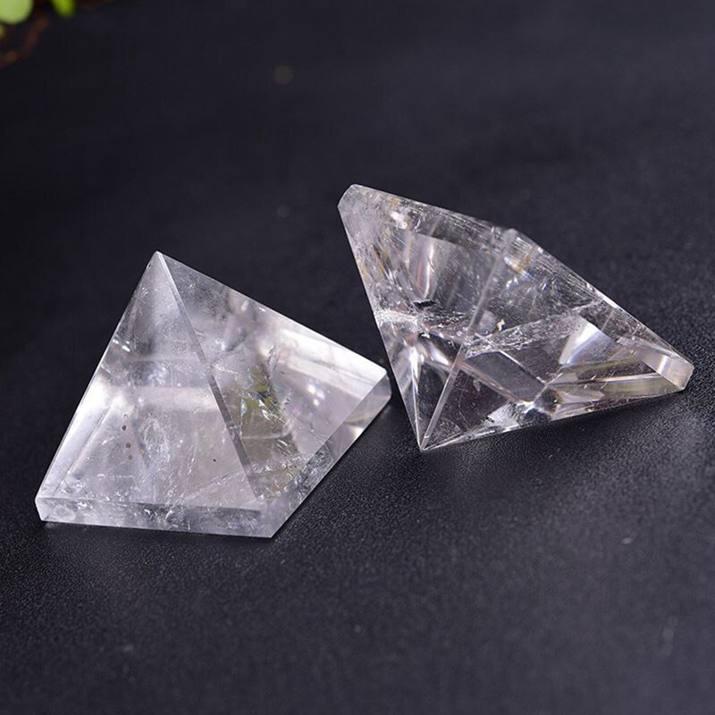 Natural Clear Quartz Crystal Orgone Energy Pyramid Healing Mineral Stone Tower