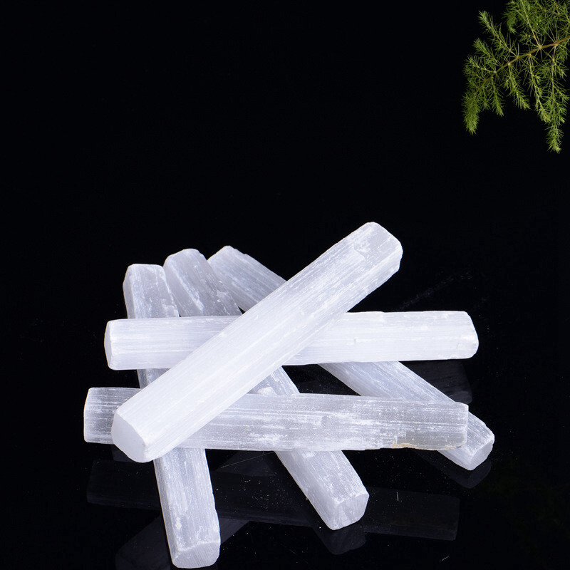 50-70mm Natural Quartz Crystal Selenite Stick Wand White Gypsum Blades Healing