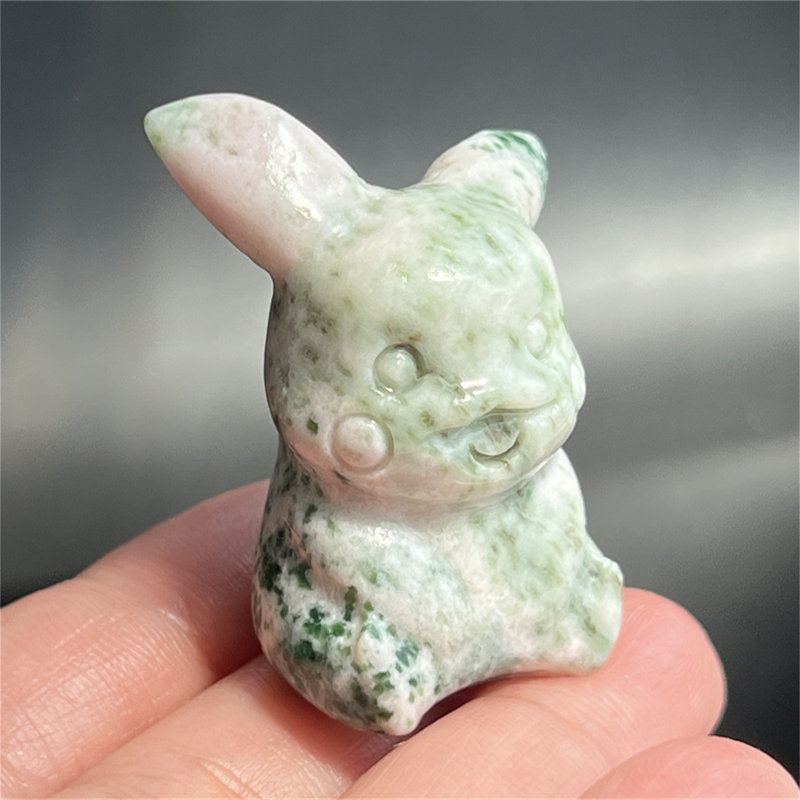 1.5" Natural quartz carved Pikachu skull Quartz crystal skull reiki healing