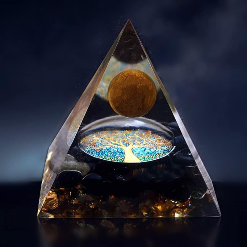 Moonstone Crystal Orgone Pyramid Ogan Crystal Energy Tower Nature Reiki Chakra