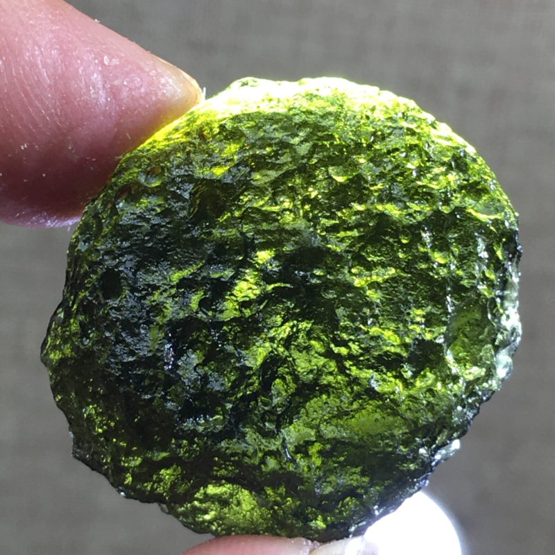 74.1Ct MOLDAVITE From Czech Republic From Meteorite Impact With Chips