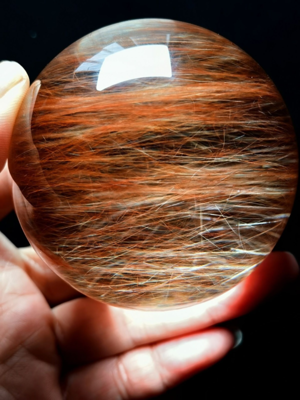 Museum Collection Tibetan High Altitude Red Rutilated Ball Sphere Orb Gem 2.48'