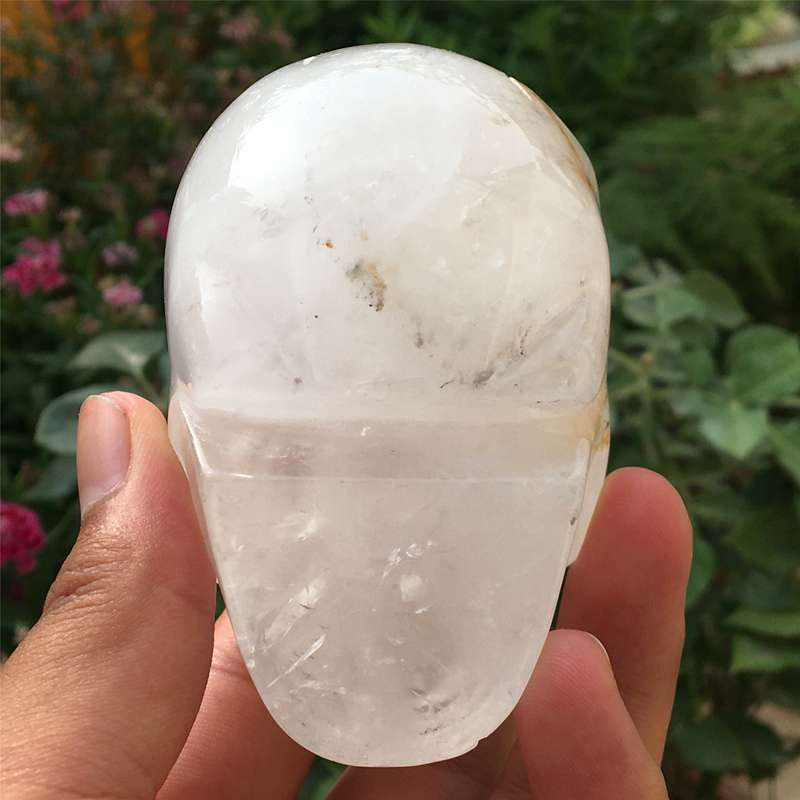 0.39kg Natural clear quartz skull carved Quartz Crystal skull Healing
