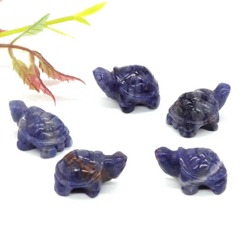 Natural Quartz Carved Longevity Tortoise Crystal Healing Gemstone Animal Turtle