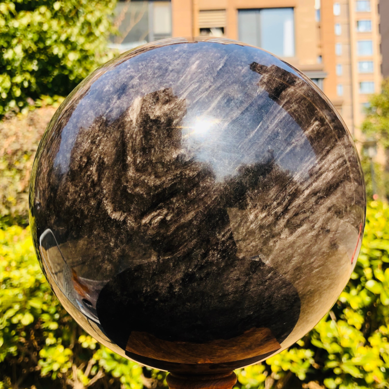 11.35LB Natural Silver Obsidian Quartz Crystal Ball Sphere Healing HH302