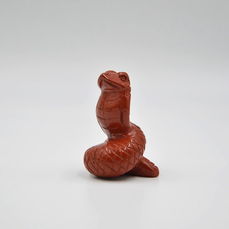Natural Quartz Crystal Carved Snake Viper Healing Stone Cobra Animal Decor Reiki