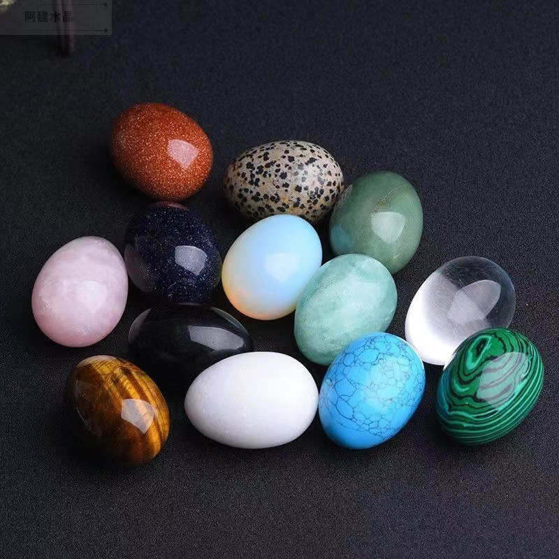 AAA Natural Multicolor Egg-shaped Magic Crystal Healing Ball Sphere Gemstone 1Pc