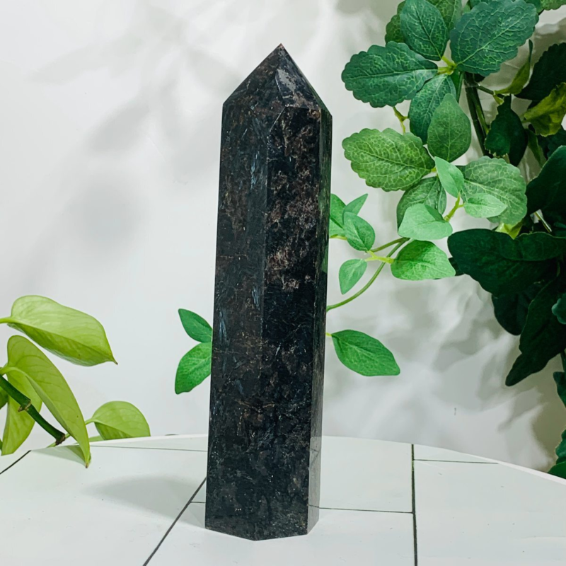 642g Natural Firework Stone Quartz Obelisk Crystal Wand Point Tower Healing