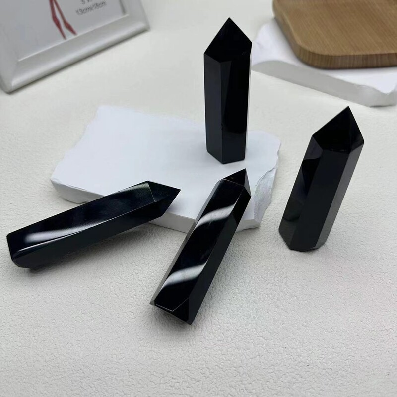 Natural Crystal Point Wand Tower Column Chakra Obelisk Quartz Healing Stone Rock