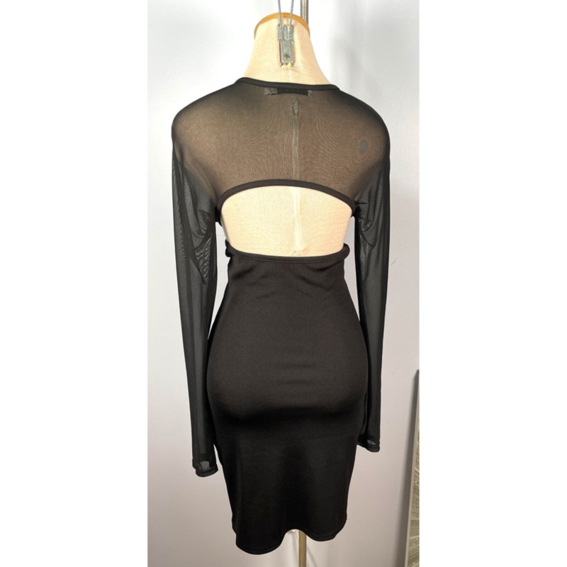 Christopher Esber Polar Orbit Black Ruched Shawl Mini Dress Size 4