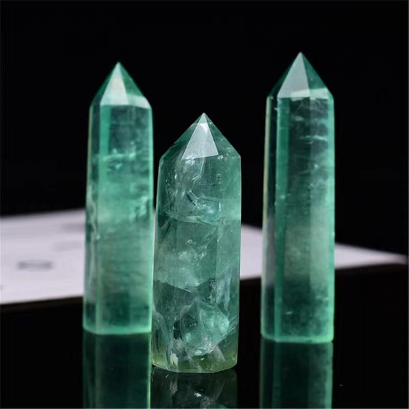 Natural Crystal Point Wand Tower Column Chakra Obelisk Quartz Healing Stone Rock