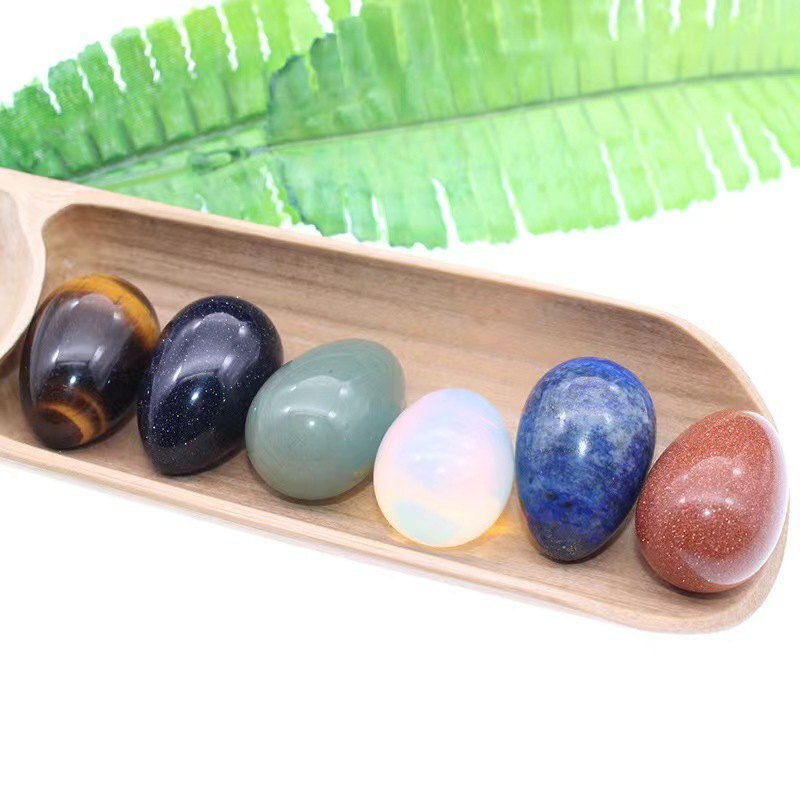 AAA Natural Multicolor Egg-shaped Magic Crystal Healing Ball Sphere Gemstone 1Pc