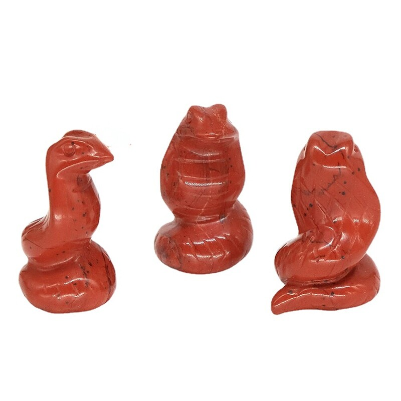 Natural Quartz Crystal Carved Snake Viper Healing Stone Cobra Animal Decor Reiki