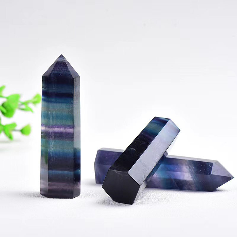 Natural Crystal Point Wand Tower Column Chakra Obelisk Quartz Healing Stone Rock