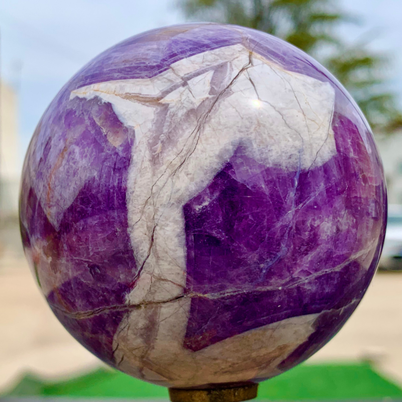 1.14LB Natural beautiful Dream Amethyst Quartz Crystal Sphere Ball Healing