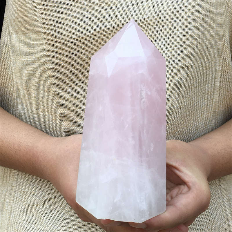 1.07kg Natural Rose quartz obelisk quartz cystal wand point gem healing