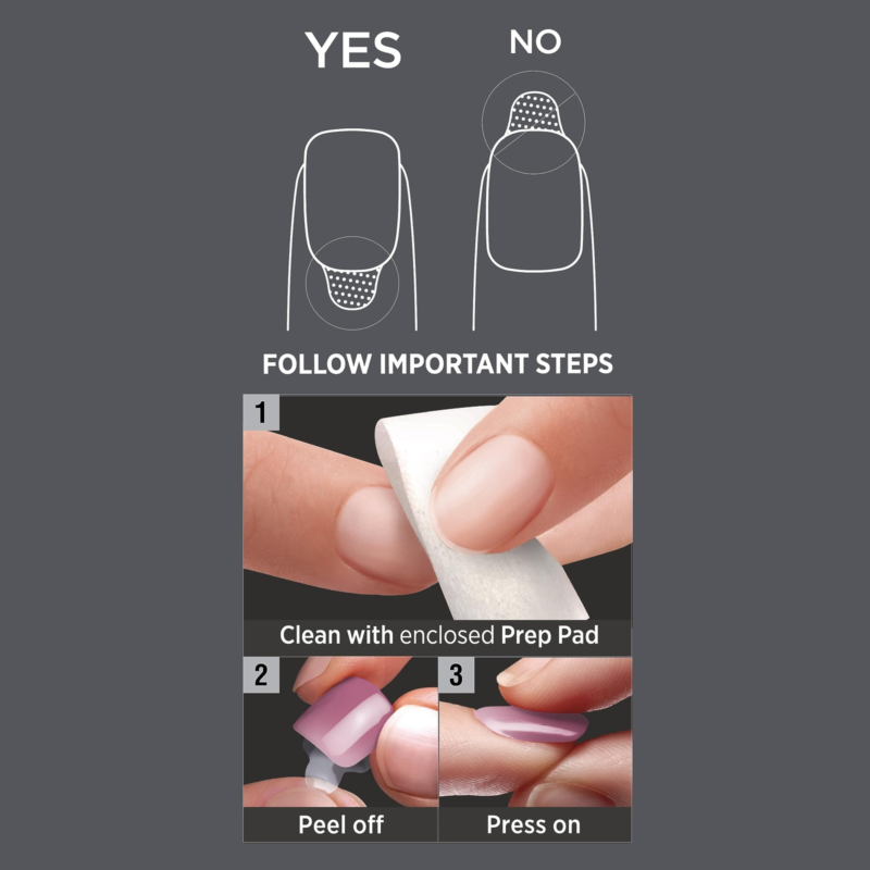 KISS imPRESS No Glue Mani Press On Nails, Design, Just a Dream', Pink, Short