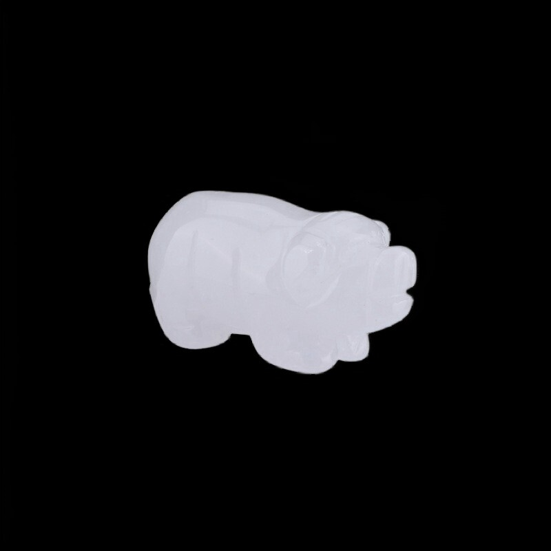 Raw Natural Quartz Crystal Skull Carved Pig Wild Boar Piggy Animal Healing Stone