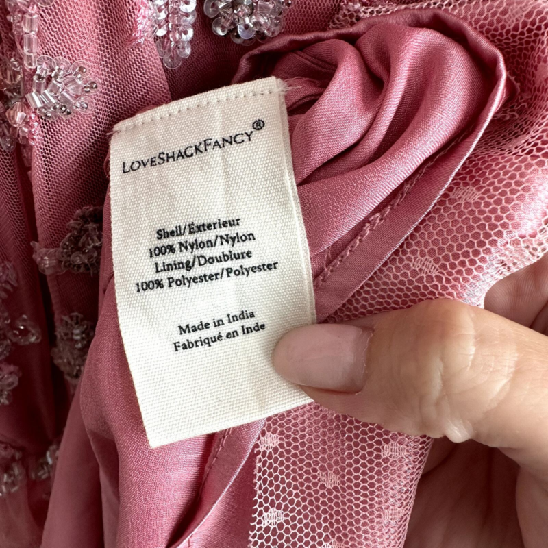 LoveShackFancy NEW NWT Estate Embellished Tiered Ruffle Maxi Dress Sweet Pink