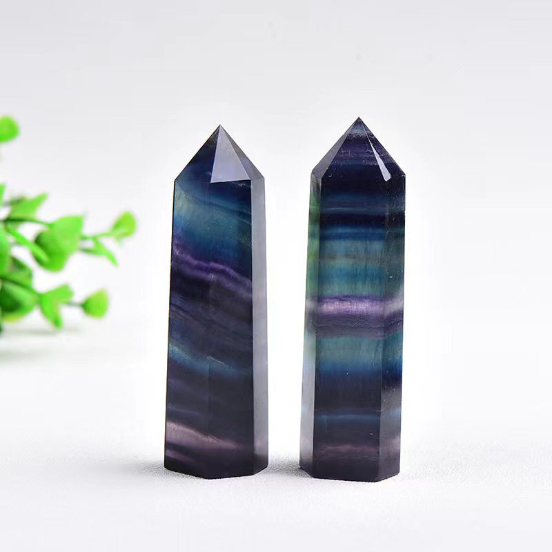 Natural Crystal Point Wand Tower Column Chakra Obelisk Quartz Healing Stone Rock