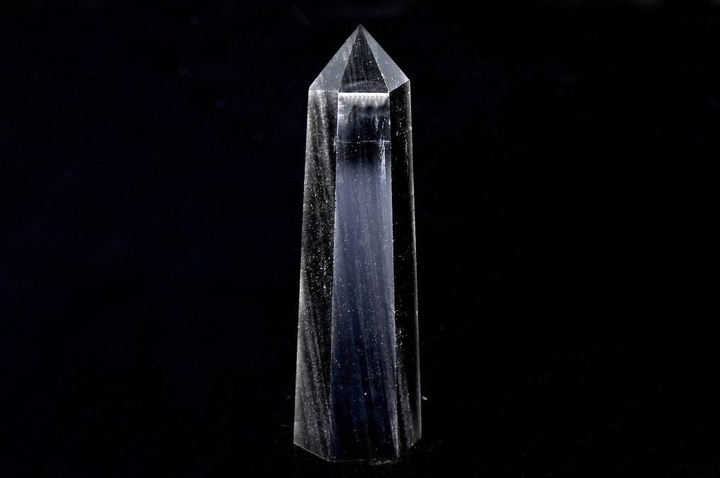 High quality silver Obsidian sphere and point - Height: 8.5 cm - Width: 2.2 cm- 291 g - (2)
