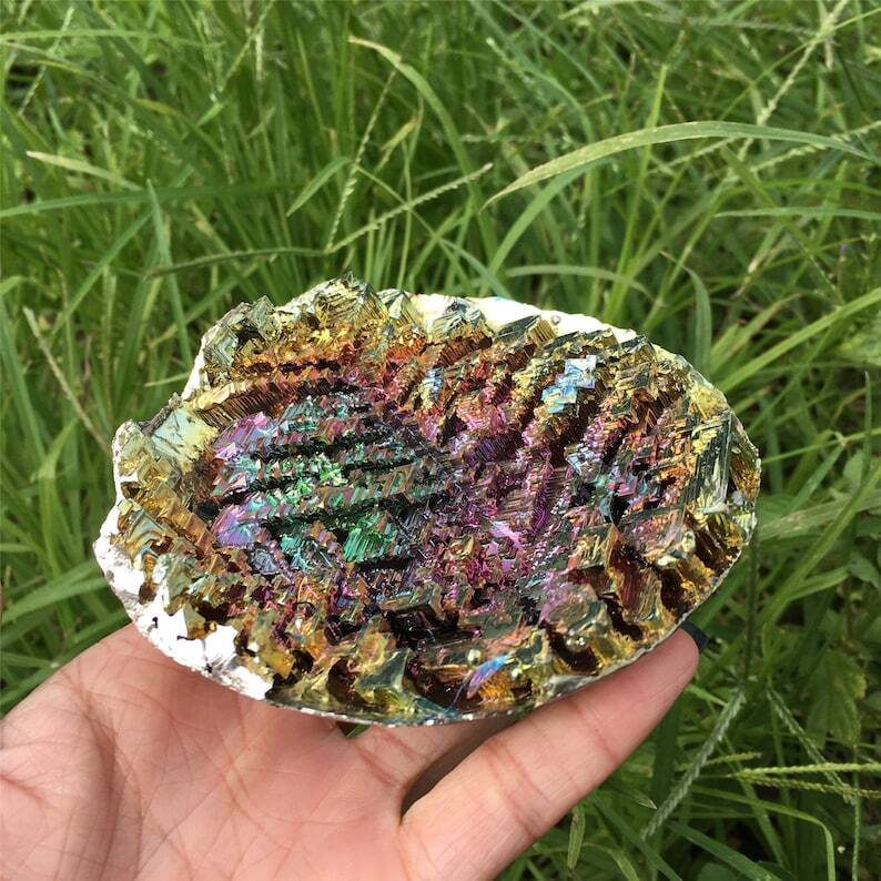 1PC Natural Bismuth Ore Bow Quartz Specimen TowerReiki Healeaching Materials
