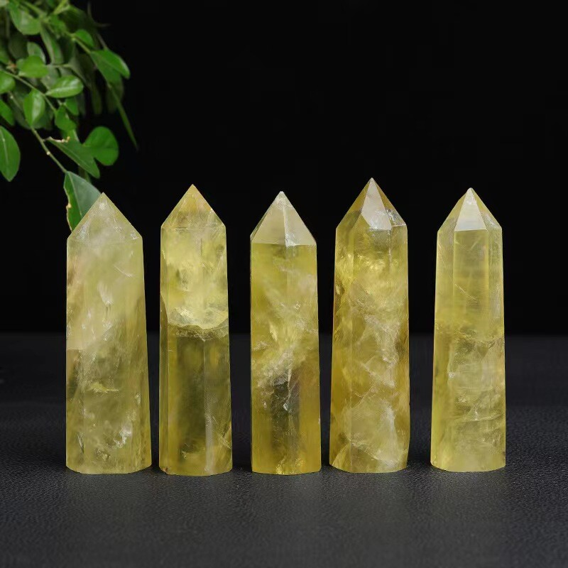 Natural Crystal Point Wand Tower Column Chakra Obelisk Quartz Healing Stone Rock