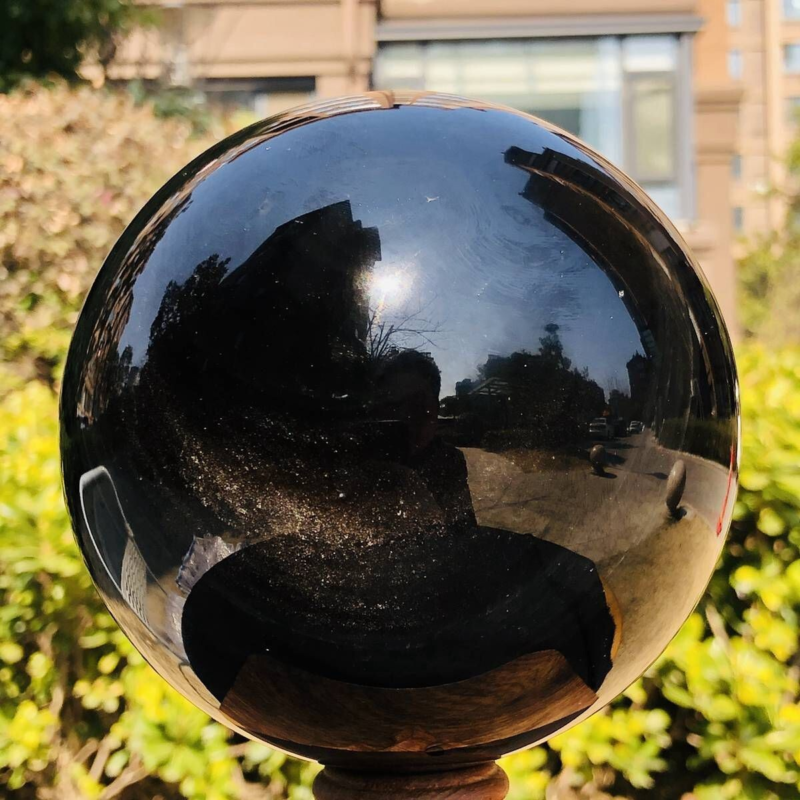 4.37LB Natural Beautiful Silver obsidian ball Quartz Crystal Sphere Healing 349