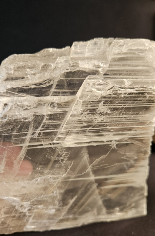 609g Natural Selenite Crystal Slab, Raw Phantom Slice, Gypsum Plate, Chakra