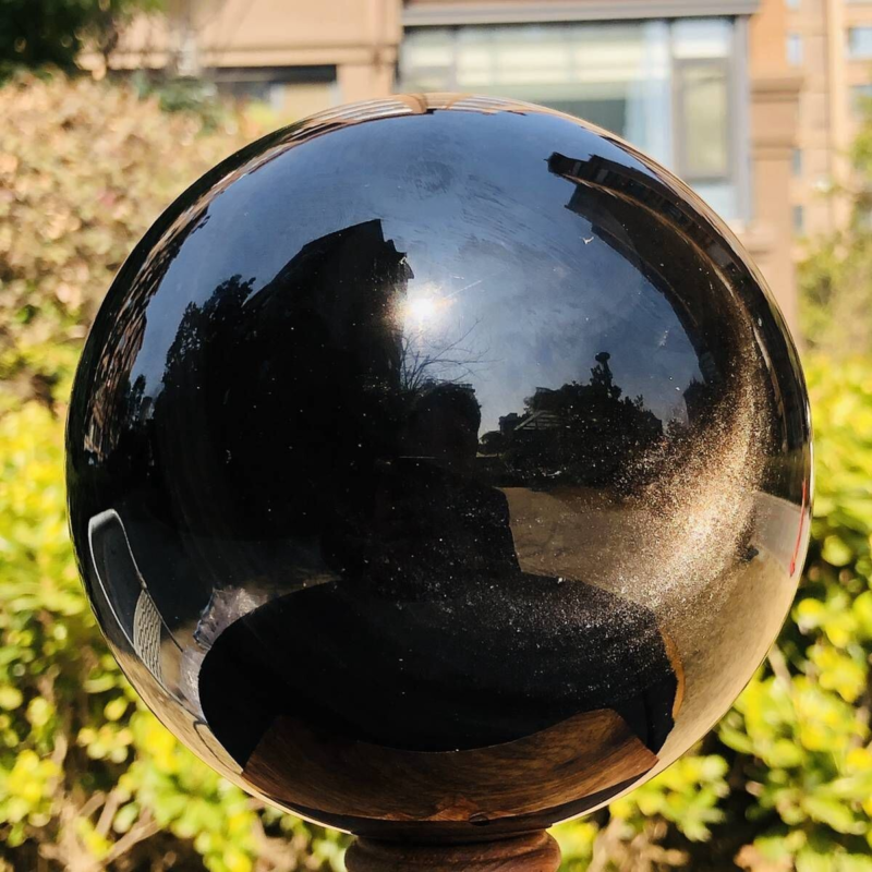 4.37LB Natural Beautiful Silver obsidian ball Quartz Crystal Sphere Healing 349