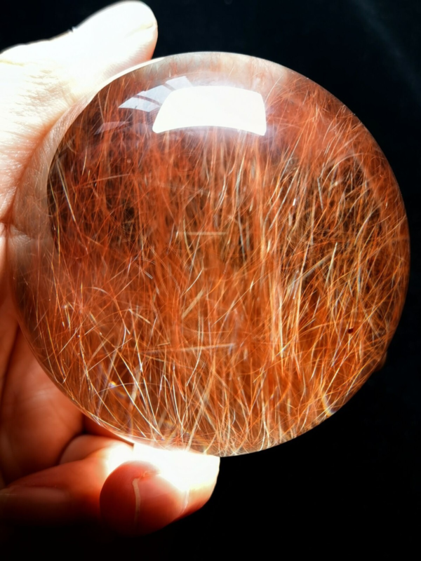 Museum Collection Tibetan High Altitude Red Rutilated Ball Sphere Orb Gem 2.48'