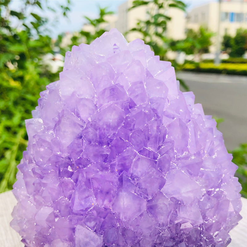 1020g Home Decor Purple Potassium ALUM Octahedral Crystal Stunning Crystal HD187
