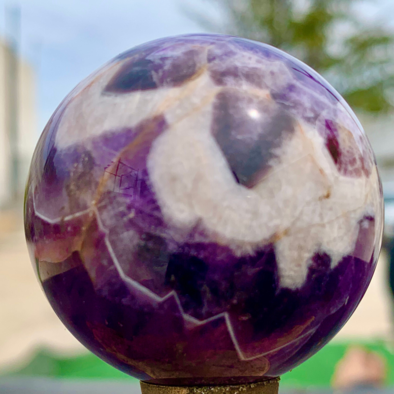 127G Natural beautiful Dream Amethyst Quartz Crystal Sphere Ball Healing