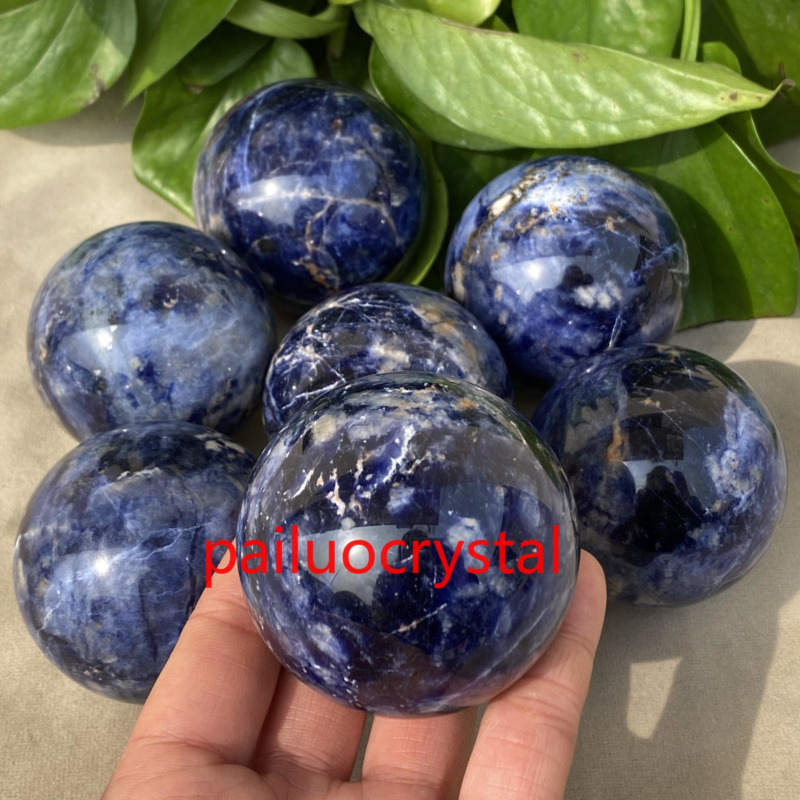 1pc 220g+ Natural sodalite Ball Quartz Crystal Sphere Gem Reiki Healing 55mm+