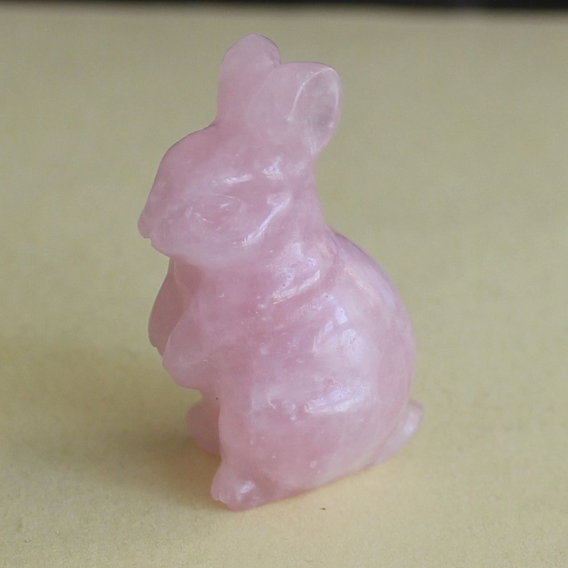 Carved gemstone crystal rabbit bunny figurine animal carving home decor 1.5''