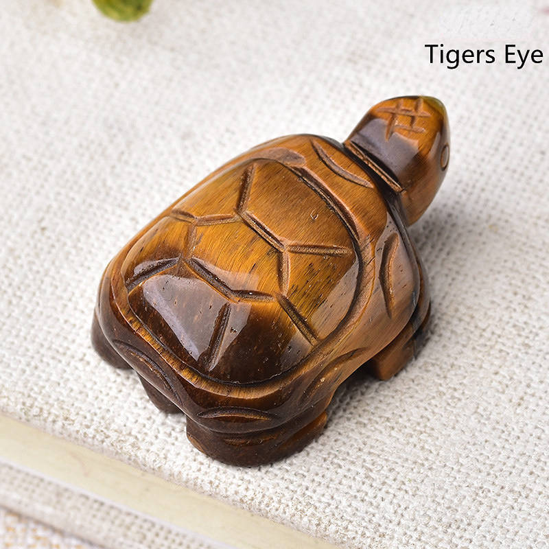 Natural Quartz Crystal Carved Longevity Tortoise Healing Gemstone Animal Turtle
