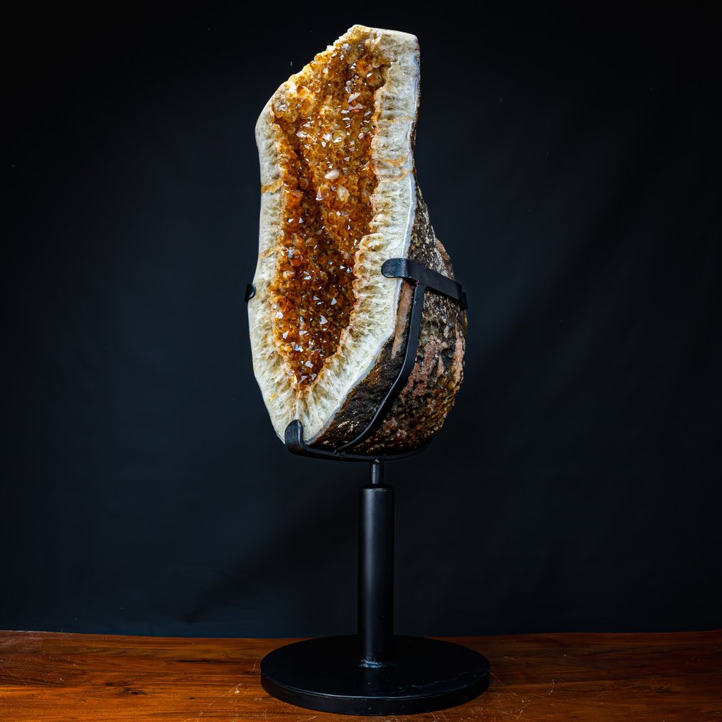 Unique massive Madeira citrine druse, In The Contemporary Interior- 88794 g