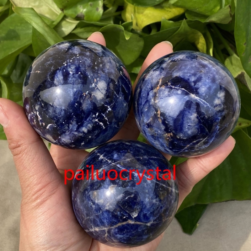 1pc 220g+ Natural sodalite Ball Quartz Crystal Sphere Gem Reiki Healing 55mm+