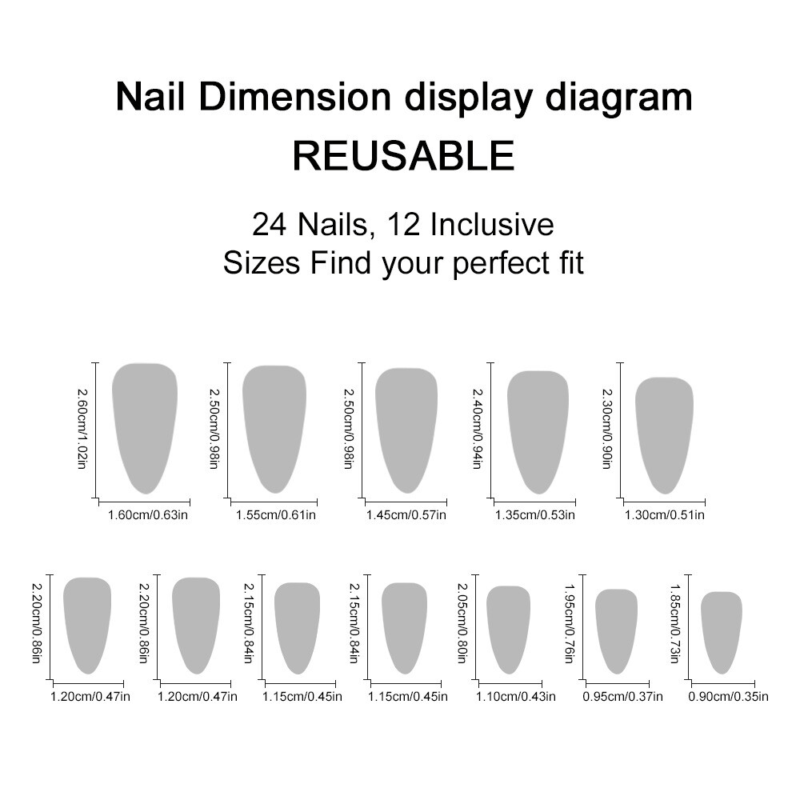 Flowers False Nail Short Almond Pure Color Press on Nails for Nail Art 24pcs