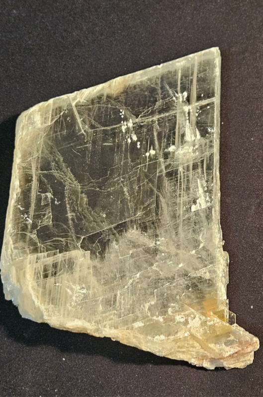 482g Natural Selenite Crystal Slab, Raw Phantom Slice, Gypsum Plate, Chakra