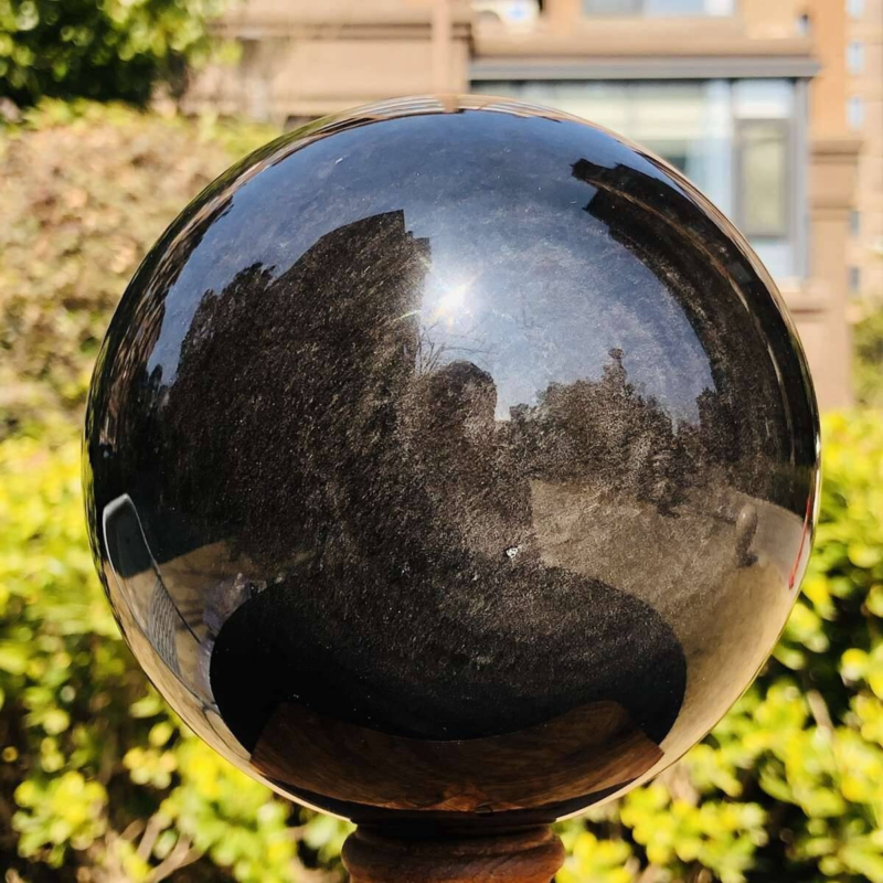 4.55LB Natural Beautiful Silver obsidian ball Quartz Crystal Sphere Healing 354